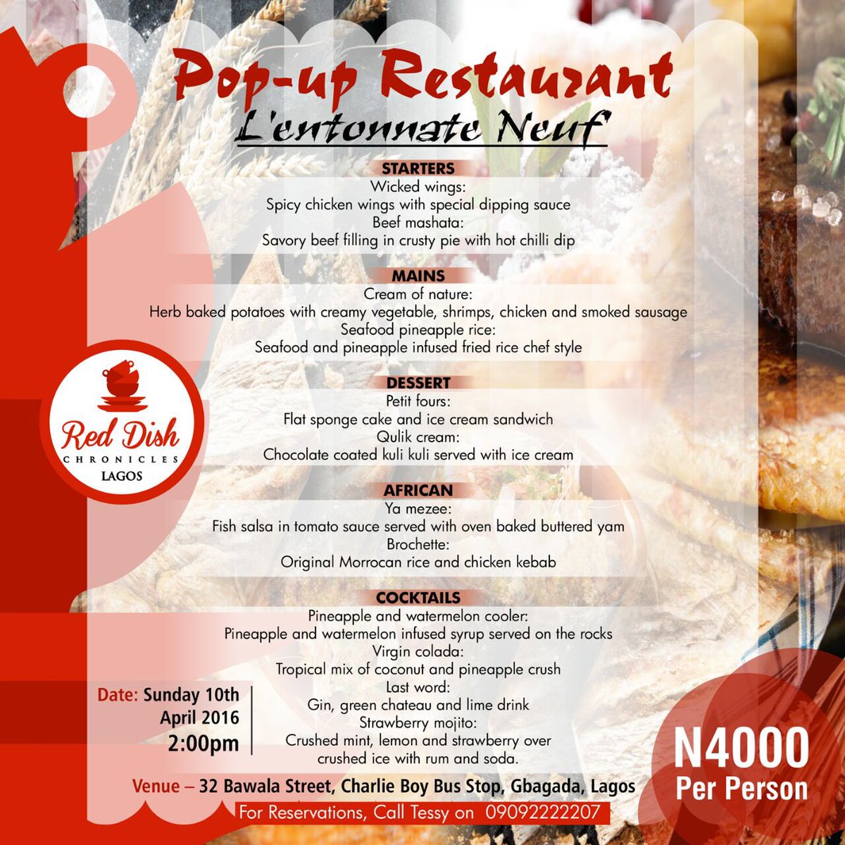 RedDishCulinary's tweet photo. Ellooooo Bae's. 

Don't forget to turn up here Lagos! 😊

#RDChronicles https://t.co/hL47B1tL8Z