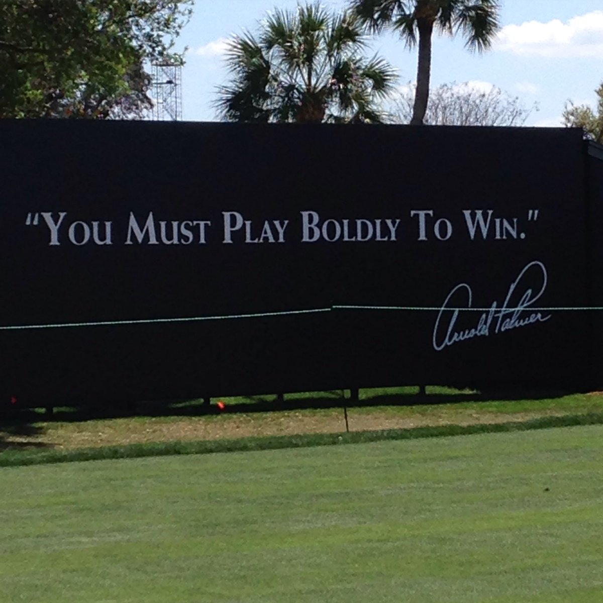 Great words from the King, Arnold Palmer. Wishing all players bold play in today's final round at Augusta! Be bold!