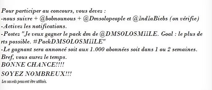 trinityTNI's tweet photo. Je veux gagner le pack de @DMSOLOSMIILE 👼👇😄
Rt svp 😱🙌😘 https://t.co/84yz97iAhm