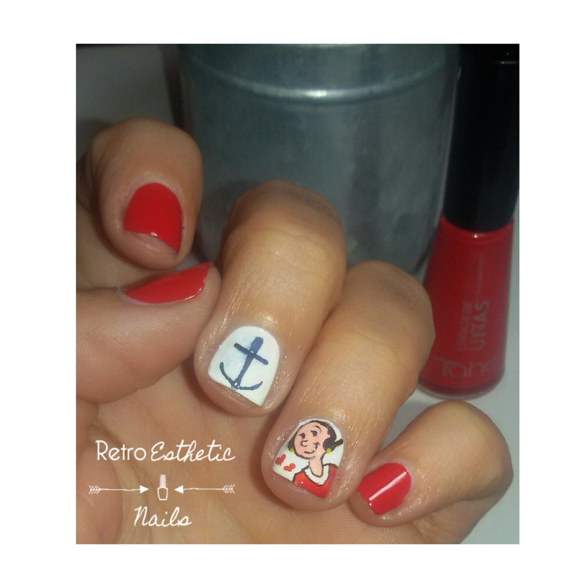 Olivia la eterna novia de Popeye El Marino 
<a href="/TaheOficial/">Tahe</a> #nails #nailart #manicura #guapacontahe