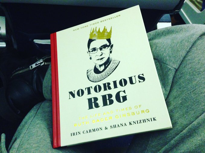 Books on a plane, featuring the one and only RBG. See you soon Milwaukee! ✈️ @mkeshare @toolshedtoys<a href="/tag/notoriousrbg"class="tags"><span>#notoriousrbg</span></a>