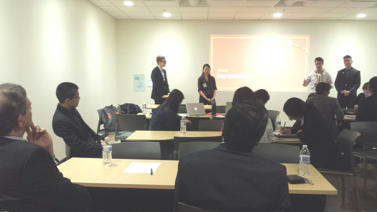 dukeuncCLS's tweet photo. CLS delegates defend their case competition pitch to Prof. Manning and Mr. Abdullah Khurram #CLS2016 https://t.co/fi3xvKxwu2