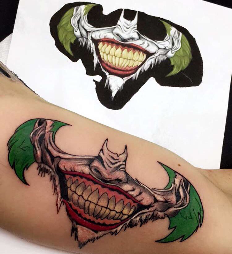 No Morals Tattoos  Tom recently got to do this BatmanJoker logo    Facebook