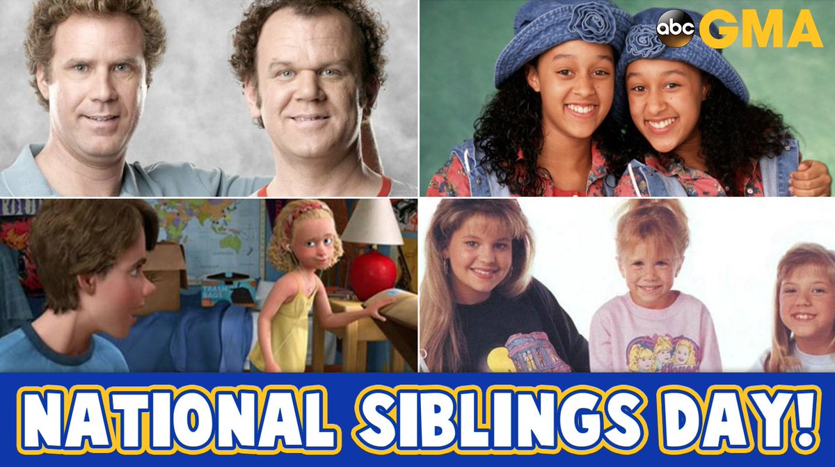 GMA's tweet photo. Happy #NationalSiblingsDay! https://t.co/YYlIKdasJL