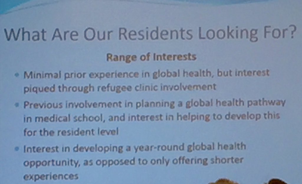 DreifussMD's tweet image. #GME #globalhealth distinction tracks: demanded by residents &amp;amp; used to accomplish #GME goals.#CUGH2016 @UAhealthnet