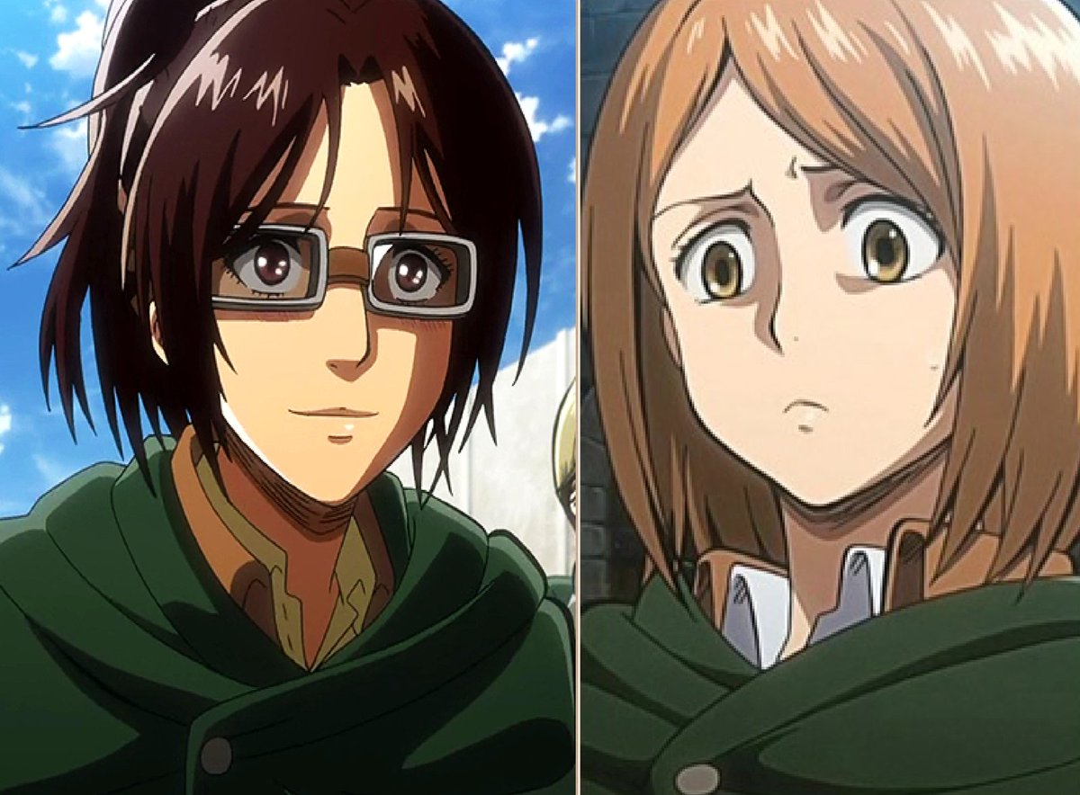 rt_animescenes's tweet photo. Hanji and Petra (Shingeki no Kyojin) https://t.co/6FtAF74fXn
