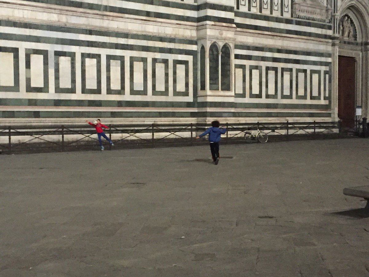 Yes, those kids are playing soccer against the Duomo, Florence's pride and joy. No, no one is stopping them #SoItaly