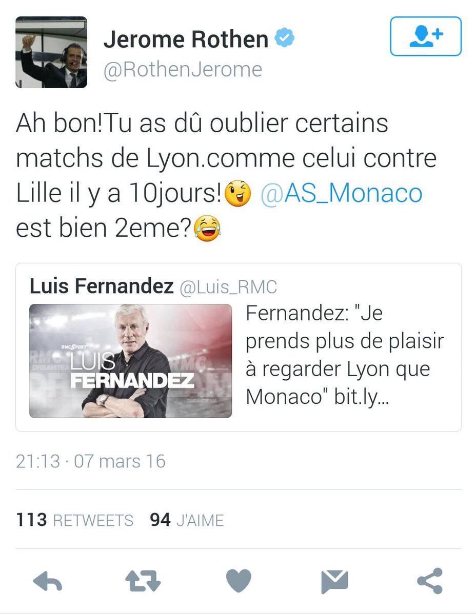 BochettinoTHVM's tweet photo. @RothenJerome C'est toujours appréciable d'avoir l'avis pertinent d'un expert comme toi ! #TeamOL https://t.co/685C0KNsyy