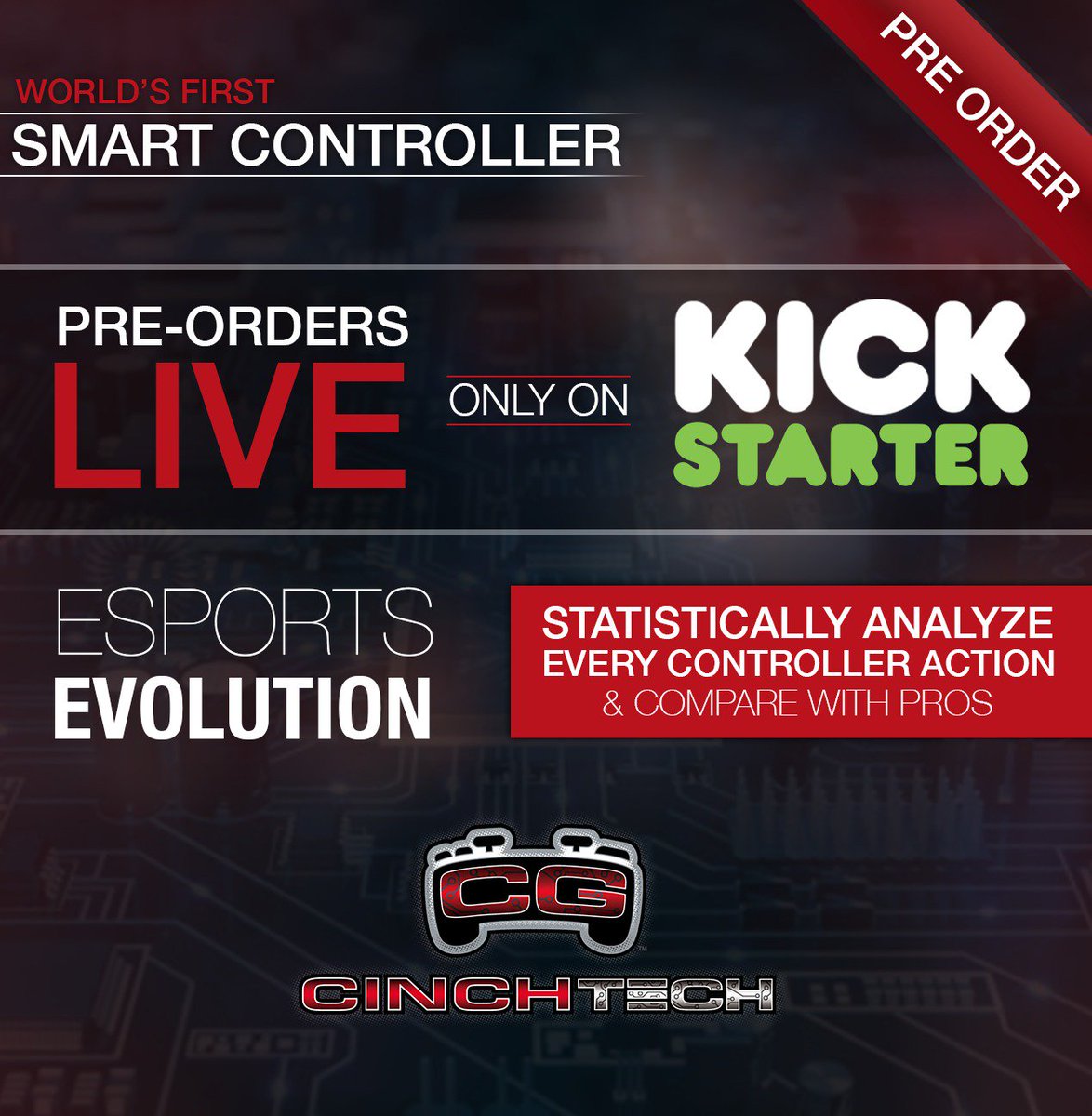 CinchGaming's tweet photo. Pre-Order Now! 

#CinchTech @kickstarter Campaign is LIVE!

https://t.co/FVV3ZnMGxx https://t.co/vsBt6CVsPf