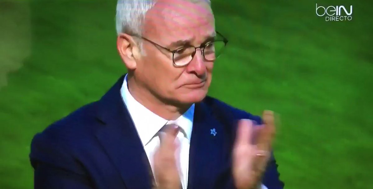 Multi_Deporte's tweet photo. Claudio Ranieri llorando al final del partido. Que bonito es el fútbol... https://t.co/ga6cM60lWf