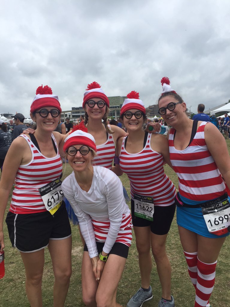catrcardenas's tweet image. These #WheresWaldo's thought they'd find a fun way to keep track of each other after the #cap10k #reportingUT