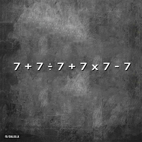 dialoglk's tweet photo. Who can solve this equation? Most people get the answer wrong! #SolveItOnSunday https://t.co/1K0JUprEok
