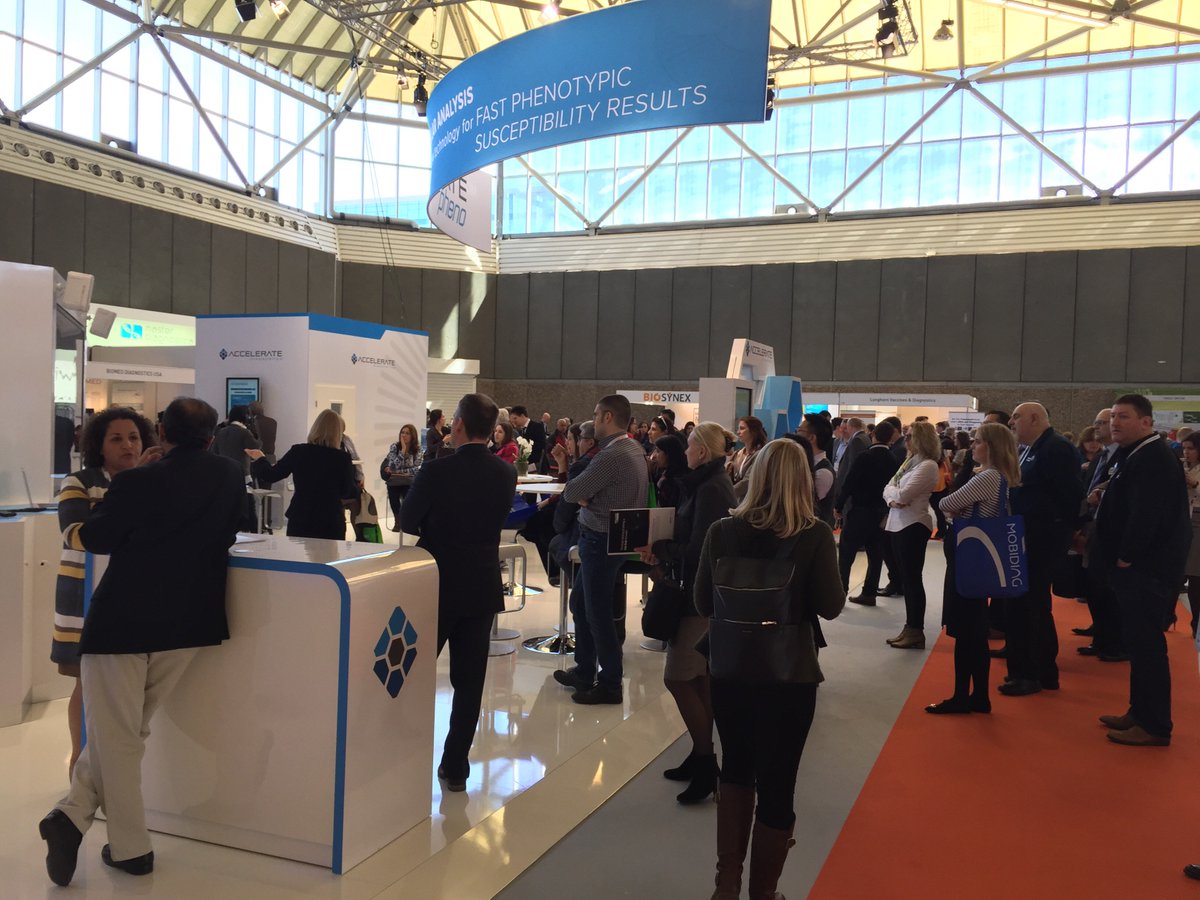 AXDXNews's tweet image. #ECCMID2016 crowds gathered at Booth #5 to hear Elke Allers, PhD on #Monomicrobial &amp;amp; #Polymicrobial Identification