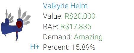Roblox Item Values On Twitter Valk Value Https T Co G2qmaalgqo - roblox valkyrie helm code