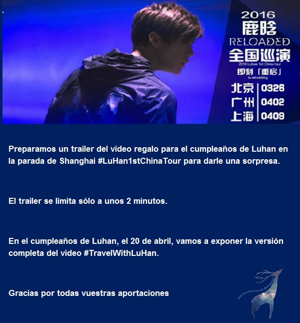 LUHAN_SPAIN's tweet photo. [160409]Sorpresa para LuHan en el concierto de Shanghai #TravelWithLuHan
https://t.co/R9XBGUDwzW
LuHan International https://t.co/sCrl9LKRYf