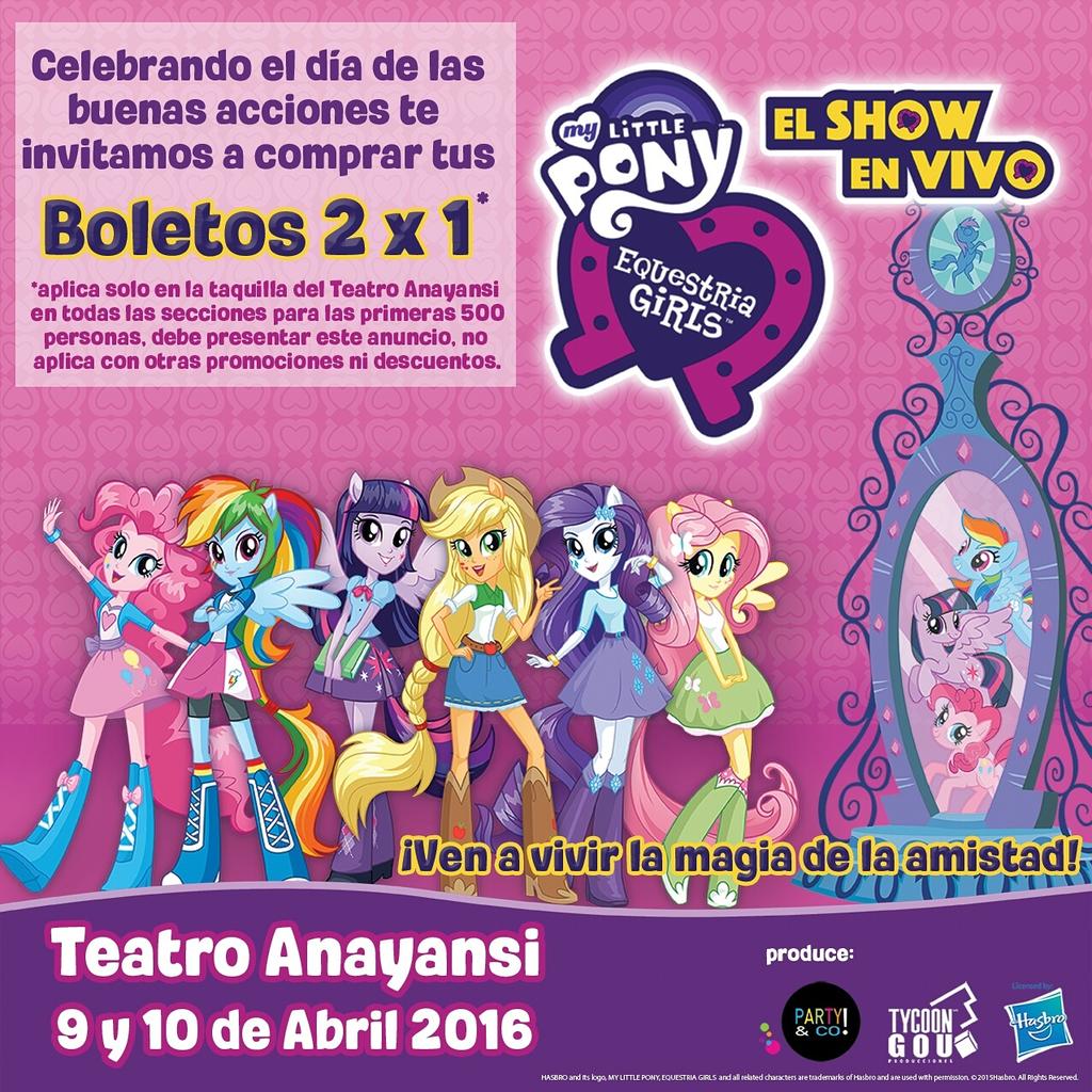 leticiatristan's tweet photo. Dia de Las Buenas Acciones My Little Pony y Las Equestrias Girls Atlapa 2x1 a 1130am 4pm #Ponificate @partyncopty https://t.co/APwuOuaxWc