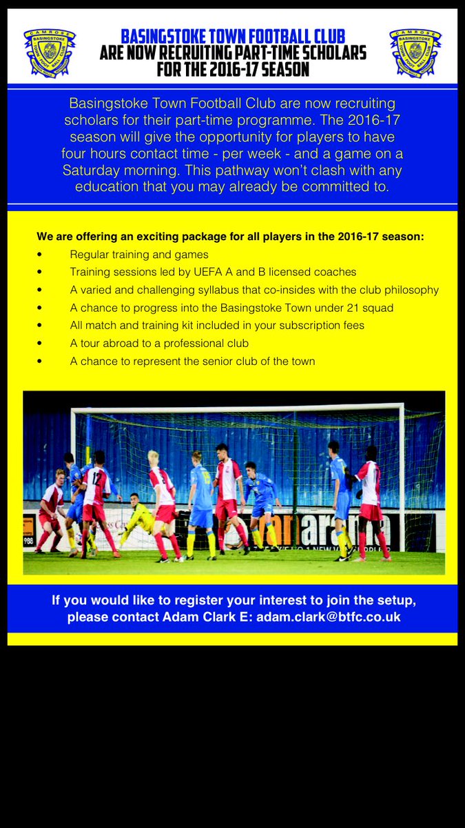 Players required for our u18s part time squad. Spaces are limited so register your interest now <a href="/SubzBasingstoke/">Subway Basingstoke</a>