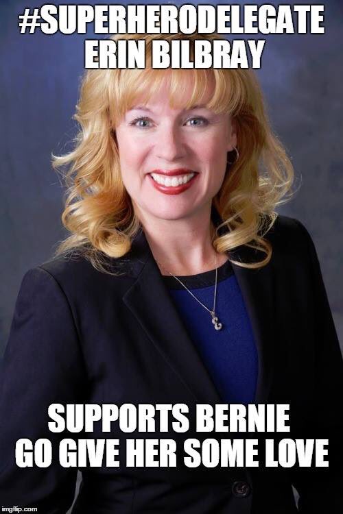 Mama_assassin's tweet photo. @BerniesHomie not all Superheroes wear capes! Can @erinbilbray get sum💙?#SuperHeroDelegate #SuperDelegates4Bernie https://t.co/9NoY14psYE