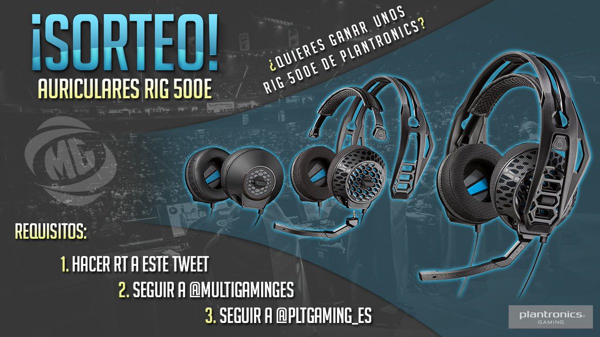 multigeekx's tweet photo. 😱 ¡SORTEO de unos Headset Plantronics RIG 500E!

Para participar ➡ Haz #RT, Sigue a @MultiGamingES y @PLTgaming_ES 😱 https://t.co/FrHMuTPdRa