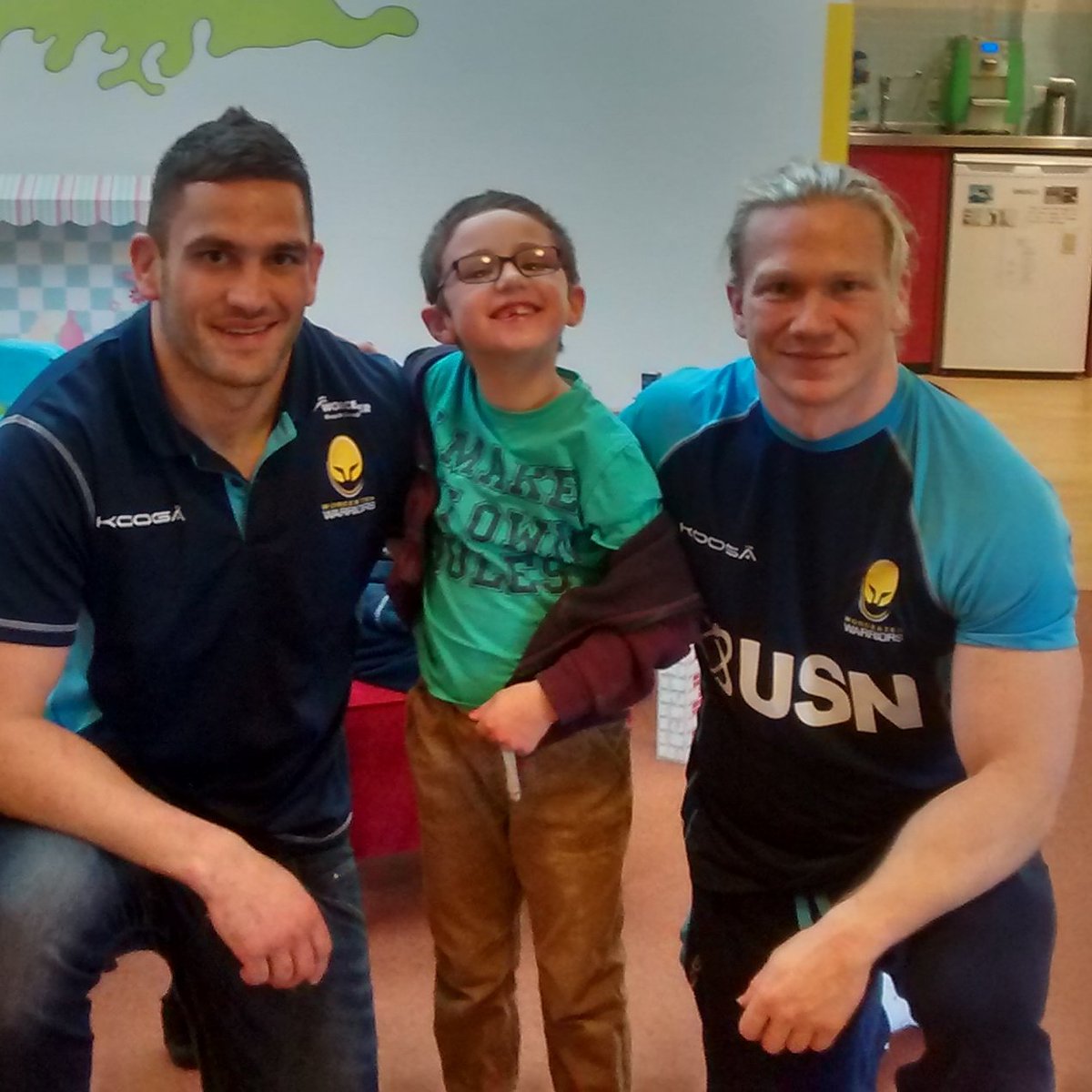 <a href="/WorcsWarriors/">Worcester Warriors</a> <a href="/AcornsHospice/">Acorns Children's Hospice</a> Leon enjoying some play time with vistors to Acorns this week.