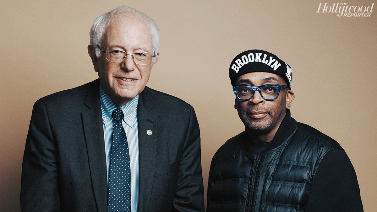 simplyrandom11's tweet photo. #BernieAndSpike meet for the first time to talk free education, guns &amp; a certain "demagogue" … https://t.co/hAG1i1ODSh