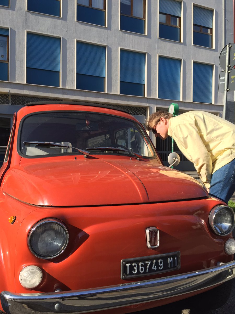 Enjoying the streets of Milan with <a href="/sebastiancoxltd/">Sebastian Cox</a> and <a href="/broganjane/">Brogan Jane Cox</a> Seb has an eye for good wheels #milandesignweek