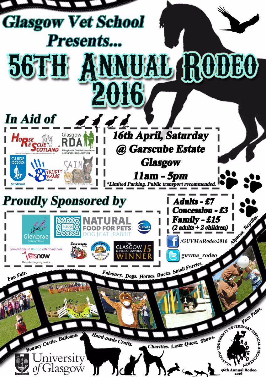 BelovedRabbits's tweet photo. If you are free Saturday 16th April, come along to a fun packed day for Glasgow Vet Schools 56th Annual Rodeo! https://t.co/gC5W1B1D24