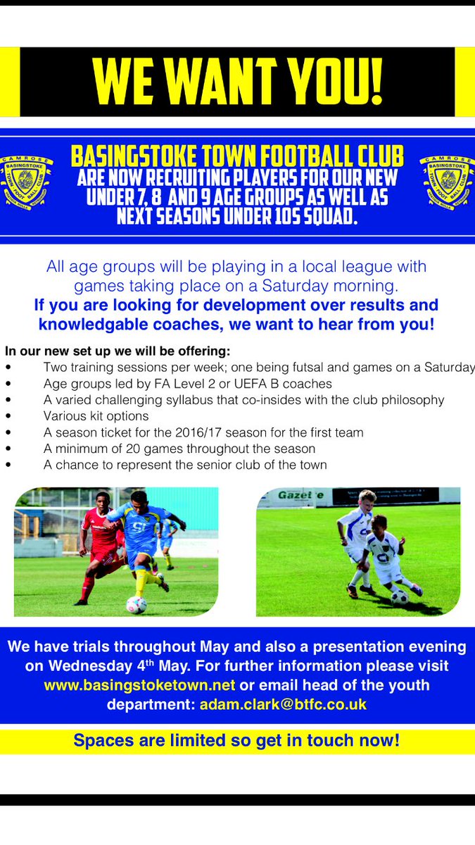 Players applications now open for the 2016/17 season @BASINGSTOKE_FC <a href="/BasGazette/">Basingstoke Gazette</a> <a href="/BasingSobukai/">Martial Arts Basingstoke</a> <a href="/SubzBasingstoke/">Subway Basingstoke</a>