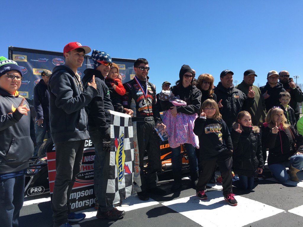 ThompsonSpdwy's tweet photo. . @KidRocRacing back with the team he won a title with in 2011 wins the first #SunocoModified race of the season https://t.co/GmrYgTZBY6