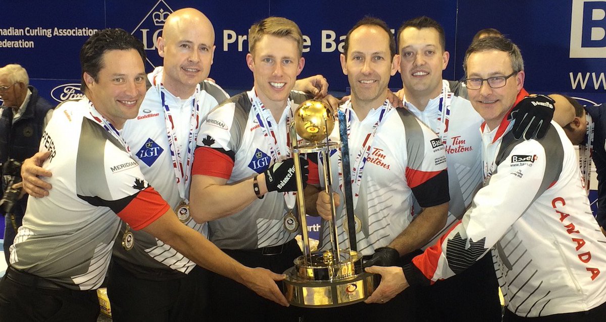 CurlingCanada's tweet photo. Your WORLD champions, @TeamKevinKoe! Here's our game story: https://t.co/HCtimZX5An #curling #wmcc2016 https://t.co/WLipiZkoj5