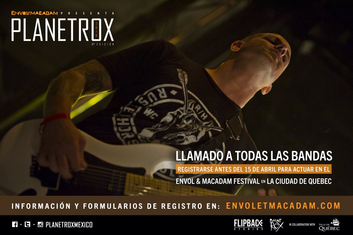 PlanetroxMexico's tweet photo. Recuerden ya pueden inscribirse para poder ganar un lugar en el @EnvoletMacadam en la ciudad de Quebec, Canadá. https://t.co/7uF2aNMWsz