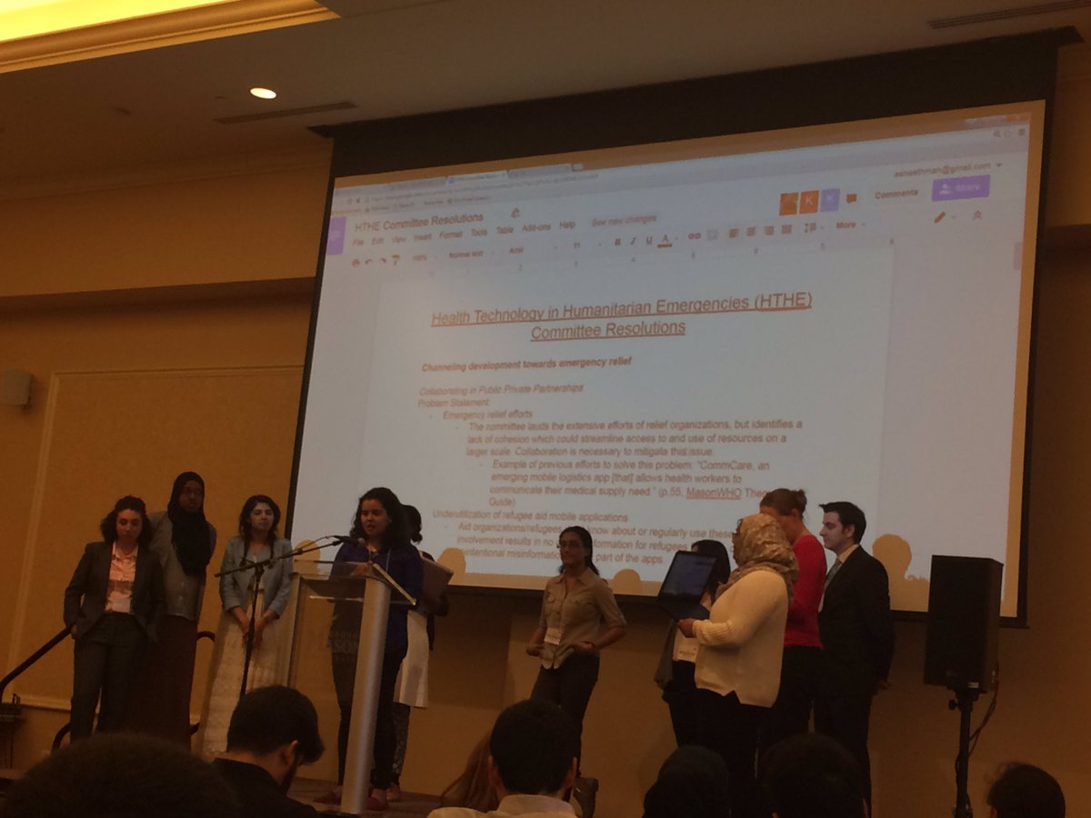MasonWHOCNN's tweet photo. #HTHE are currently answering questions regarding their proposal. #MasonWHO2016 #MWHO2016 https://t.co/t9LmrNAE89
