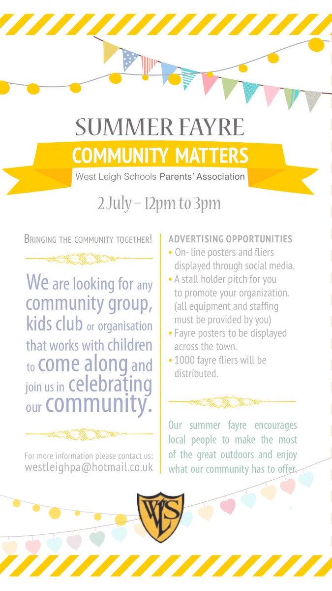 Fancy coming to our school fayre to promote your child-based business/community group free of charge?