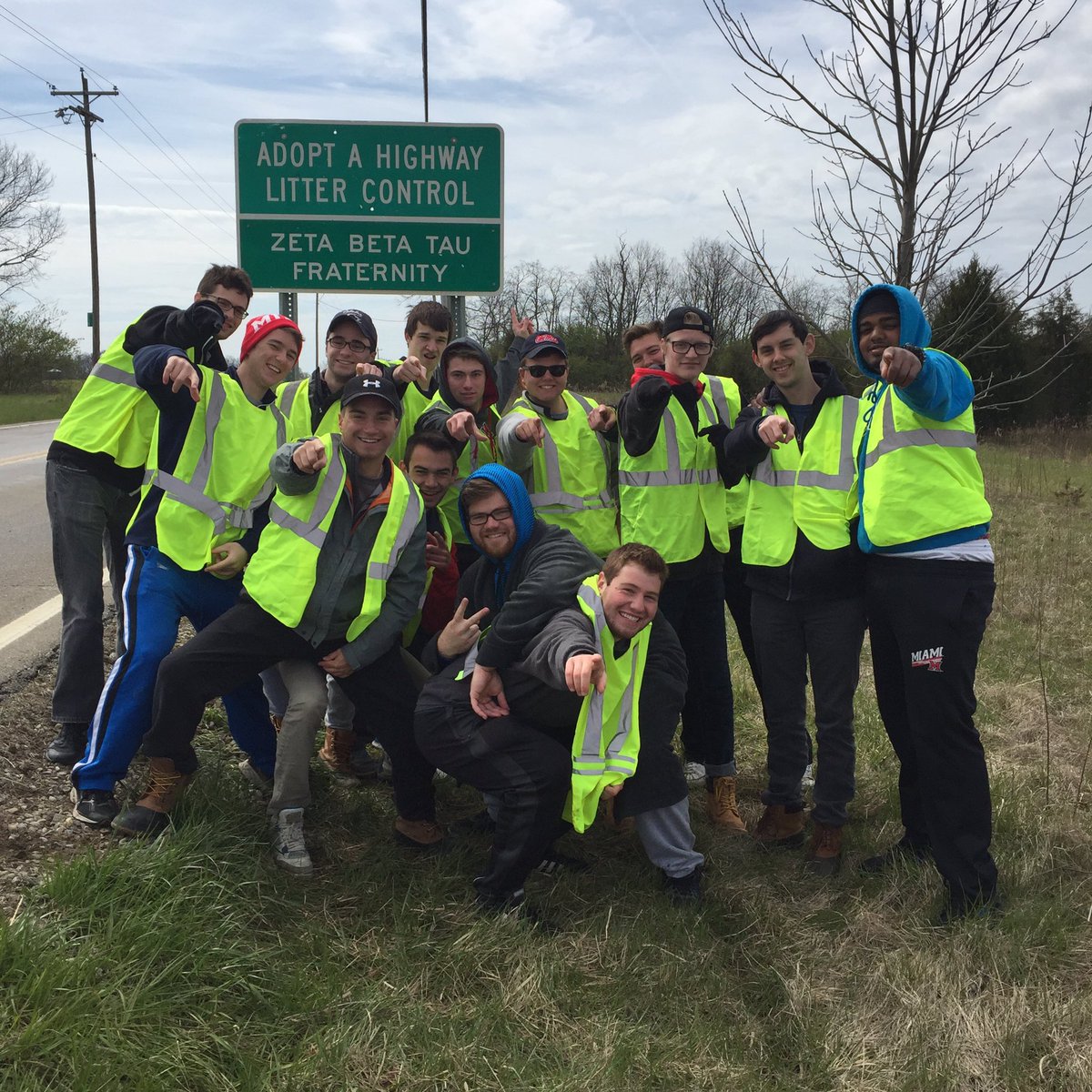 Ending Greek Service Week right with a highway clean-up!