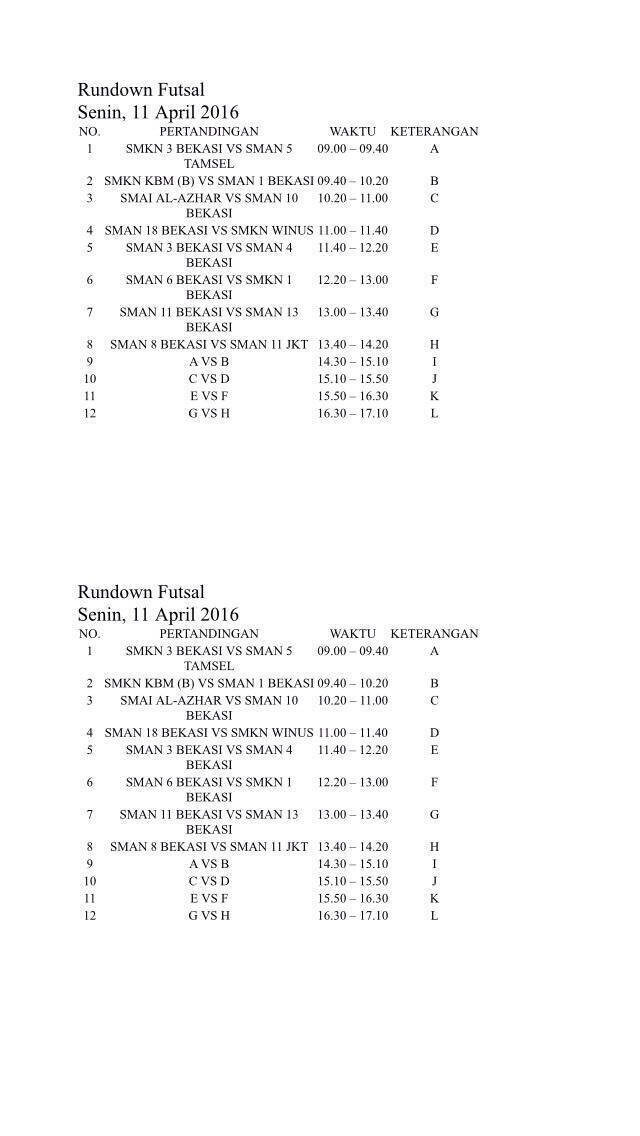 CS_Etniz's tweet photo. Jadwal Futsal 6th Etniz Cup senin, 11 April https://t.co/AZ0BWaskdw