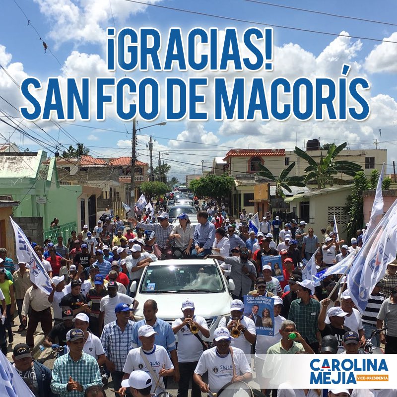 CarolinaMejiaG's tweet photo. ¡Gracias San Fco. de Macorís! Juntos haremos posible tener una mejor calidad de vida para todos. #ElCambioEsAhora https://t.co/VfxqEcDVDa