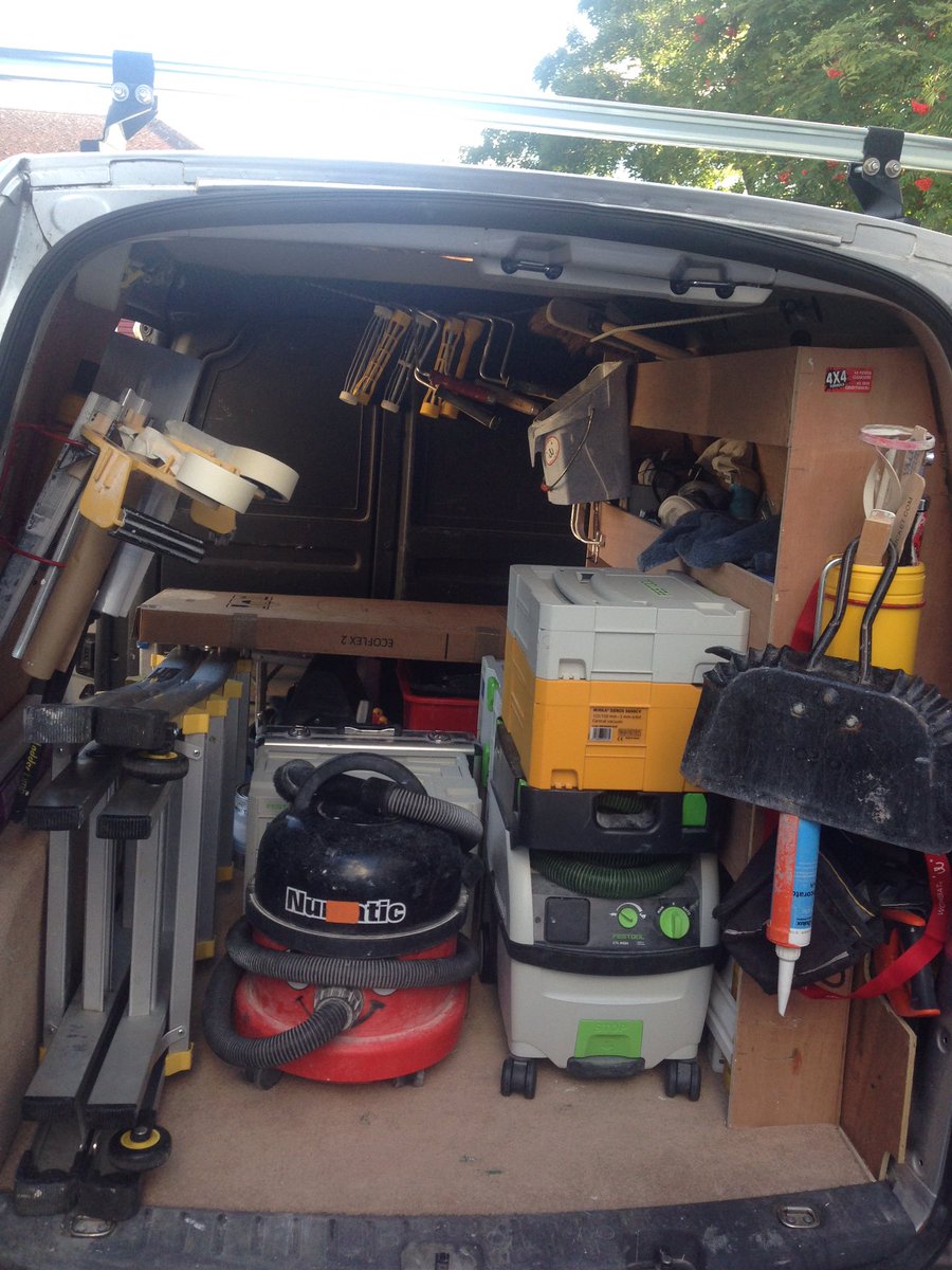highlightpaint's tweet photo. A good racking is the best way to use the space in a small van effectively #organised #racking #van #decorator https://t.co/sJtTghqan9