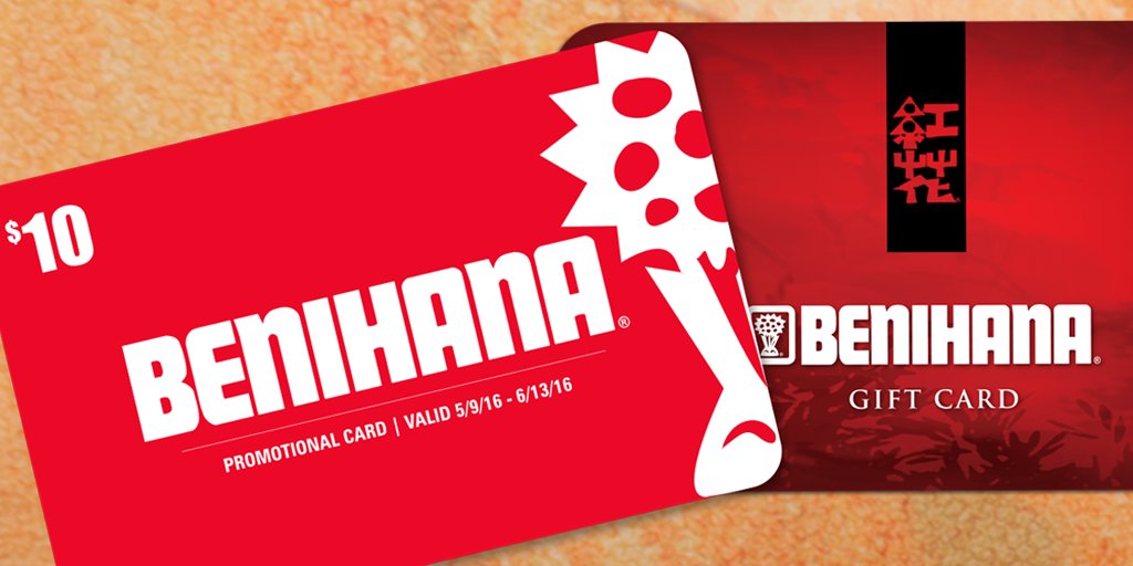 Benihana On Twitter Receive A 10 Promo Card For Every 50 You Buy In Benihana Gift Cards Between 4 10 5 8 Https T Co Cb3weerieu Https T Co Xo10srsv00