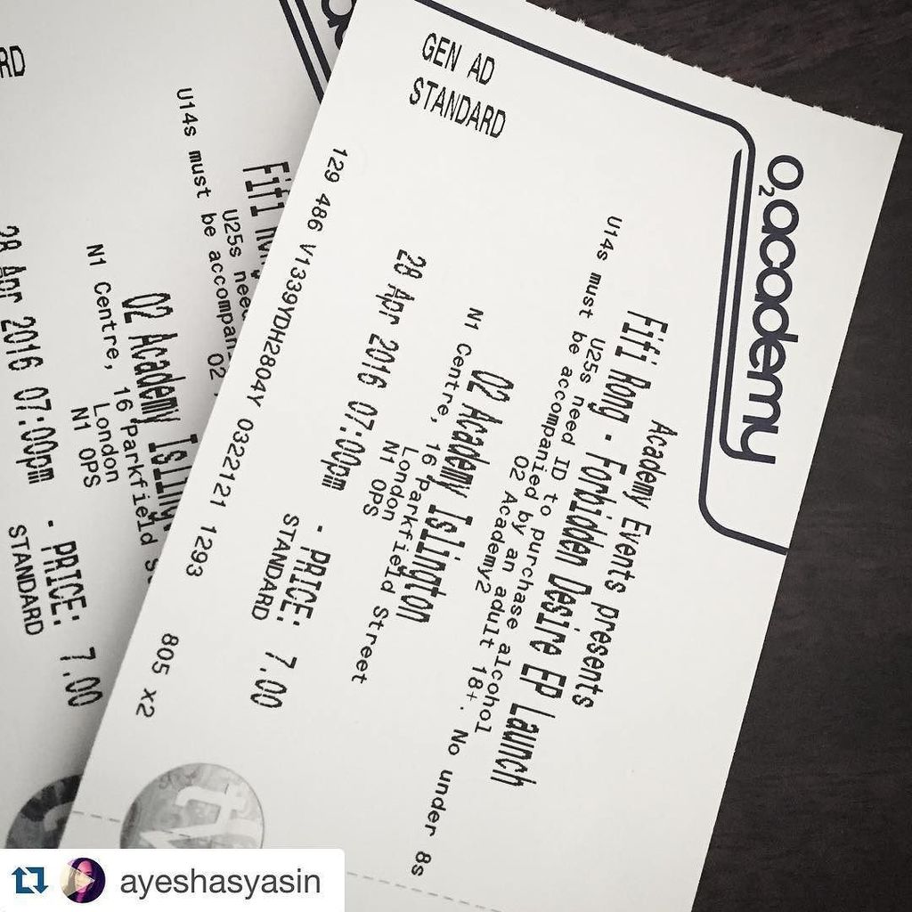 fifirong's tweet photo. #Repost @ayeshasyasin 🙏❤️My #ForbiddenDesireEP Launch 28 Apr @O2Islington with supports @glassmusic_ @Kinatural Go … https://t.co/UxylXq51XH
