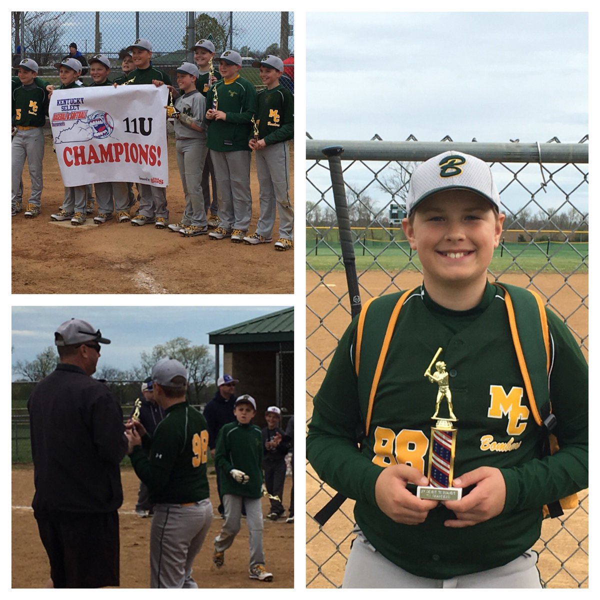 RissEKUParmer's tweet photo. 1st travel ball game of season & brings home hardware. @bjparms #Bombers #StudCatcher https://t.co/nmtfiSjxqd