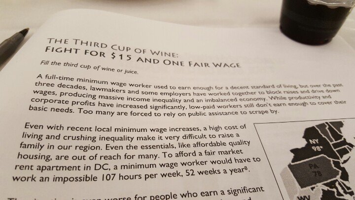 kcivey's tweet photo. #LaborSeder2016 includes a section on @DCfor15, complete with petition signing for the DC ballot initiative. https://t.co/T5YB59A656