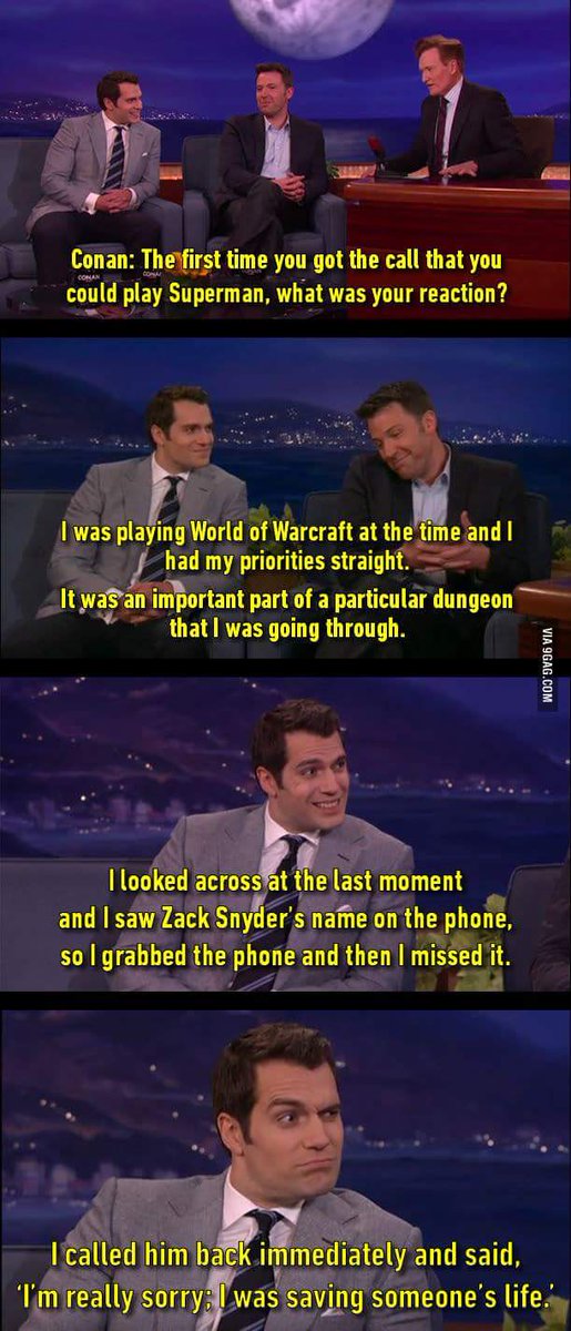 Superman's a big WoW fan! #fact #superman #BvS #henrycavill #conan