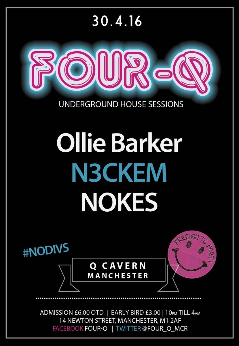Glad to announce Four-Q is back 30/04/16 RT  for a chance to win a glist for you and your mates #NODIVS