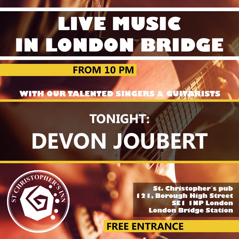 StChrisPub's tweet photo. Live music now also on Sundays @StChrisPub !!! #livemusic #londonbridge #se1 https://t.co/8Ew8pgkj4j