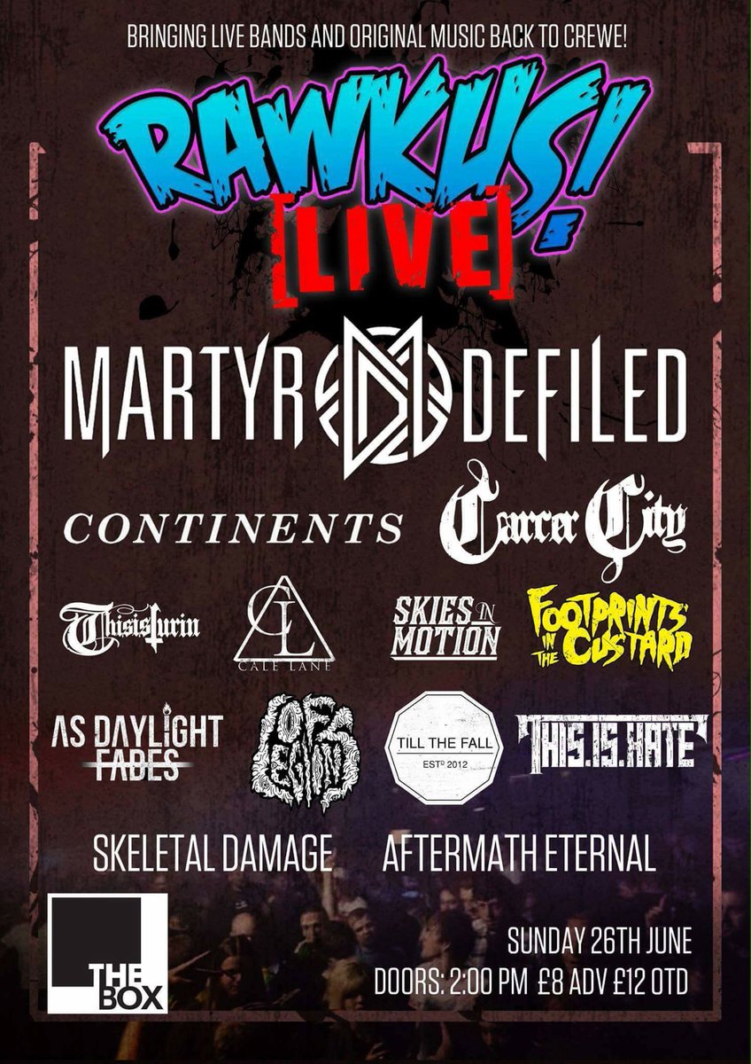 Extremely excited to be playing this show at the Box in Crewe on June 26th alongside some amazing bands! #DCBD