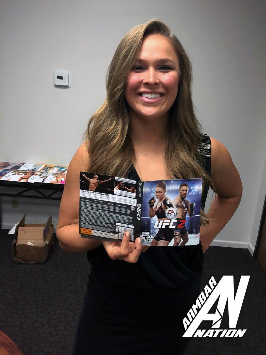 ArmbarNation's tweet photo. RT if this @RondaRousey autographed @EASPORTSUFC 2 game is on your wishlist #FinishTheFight #UFCZagreb #ArmbarNation https://t.co/izJLwvDRhJ
