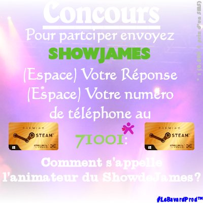 SimulatorRadio's tweet photo. Show de James vous pouvez participer au concour Mobile: https://t.co/IWjwbFzBNv Site: https://t.co/XajcEYY933 https://t.co/cq2hm1zxHZ