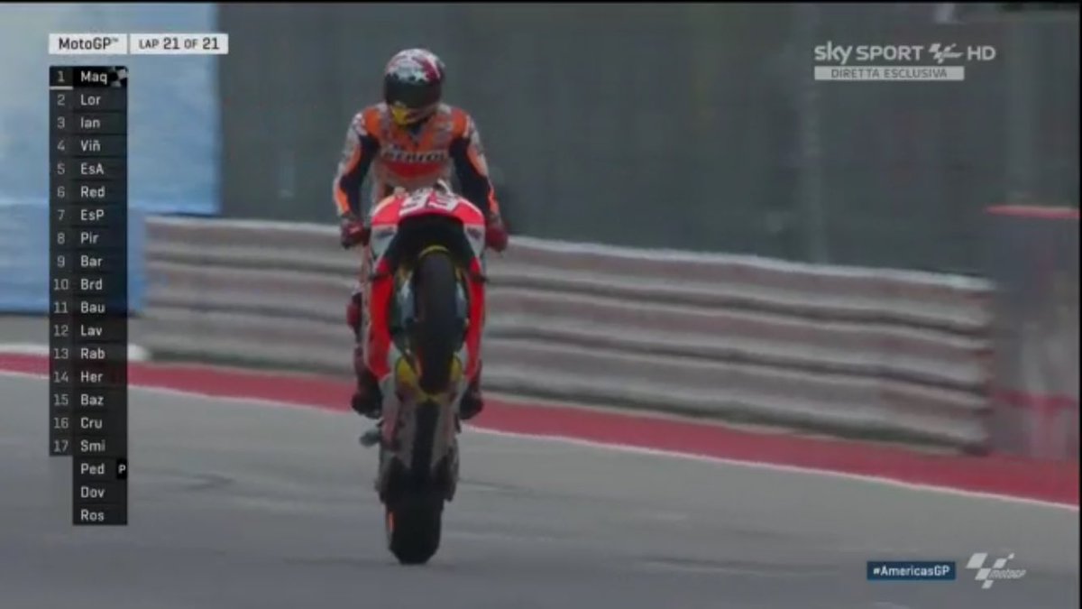 SkySportMotoGP's tweet photo. Impenna @marcmarquez93: weekend da dominatore assoluto. #AmericasGP #FastinTexas #SkyMotori https://t.co/1MmaDhnXhb