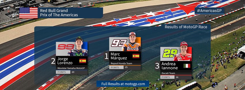 MotoGP's tweet photo. 🏁 #MotoGP #AmericasGP

#MM93
      #JL99
             #AI29 https://t.co/Qa0EkmbPJI