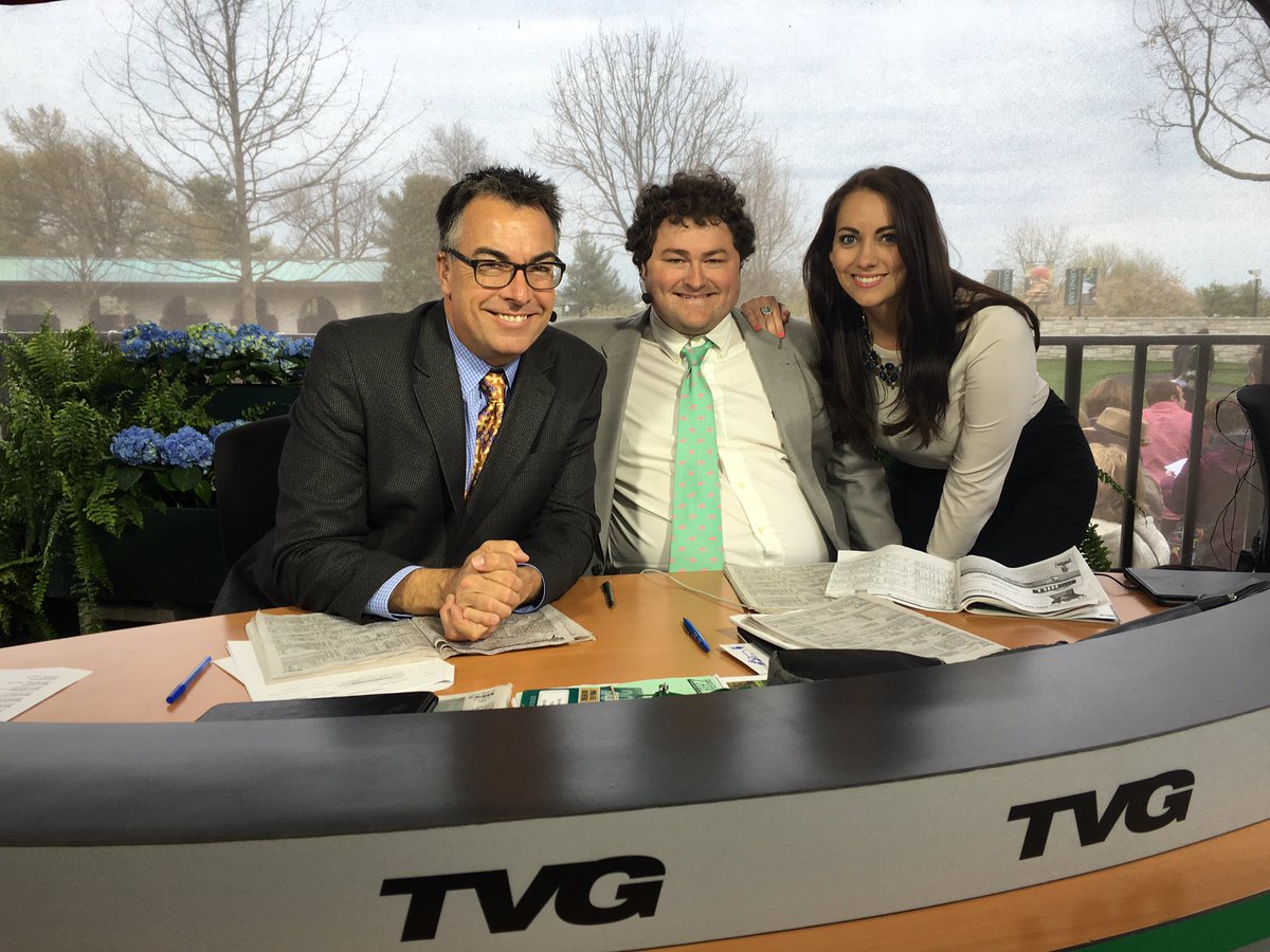 ToddTTV's tweet photo. Excited to have @hella56 on @TVG Set @keeneland for Race Seven. Best part, he brought @hktucker along 😊#playwithpros https://t.co/QkVCS3FEaL